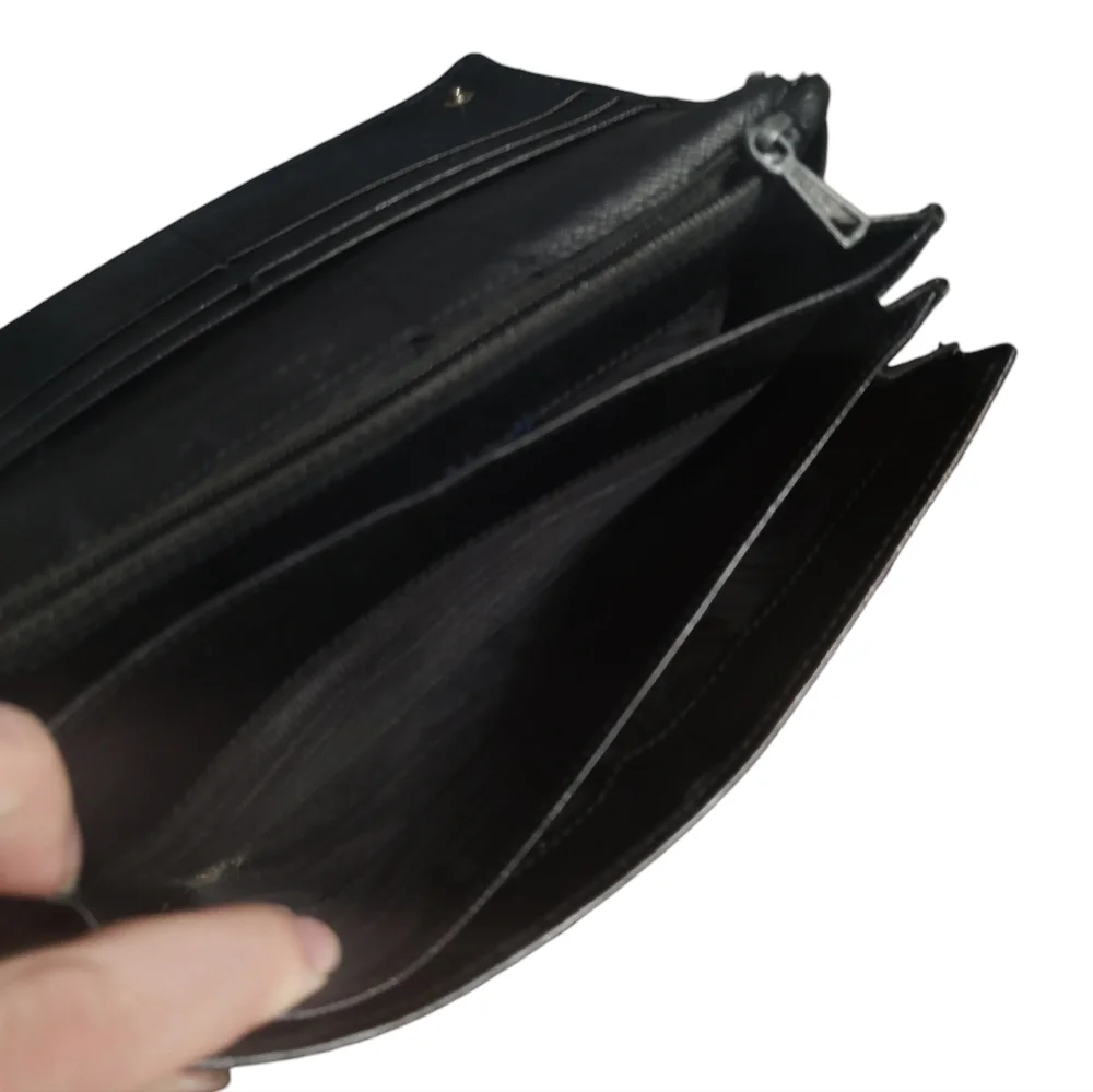 Prada Black Leather Long Wallet